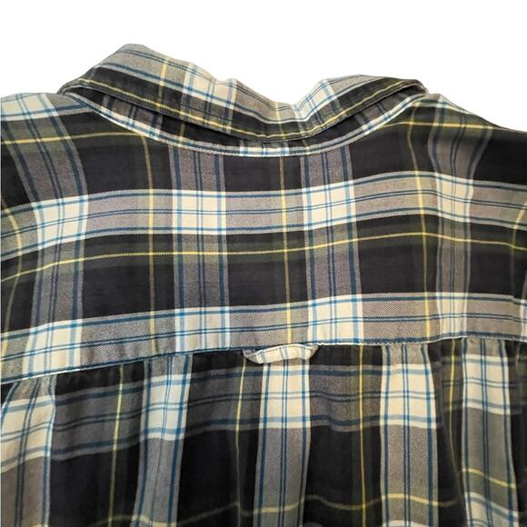 Bob tTimberlake Mens XL Blue Plaid Polo Flannel Button Down Shirt - Picture 4 of 12